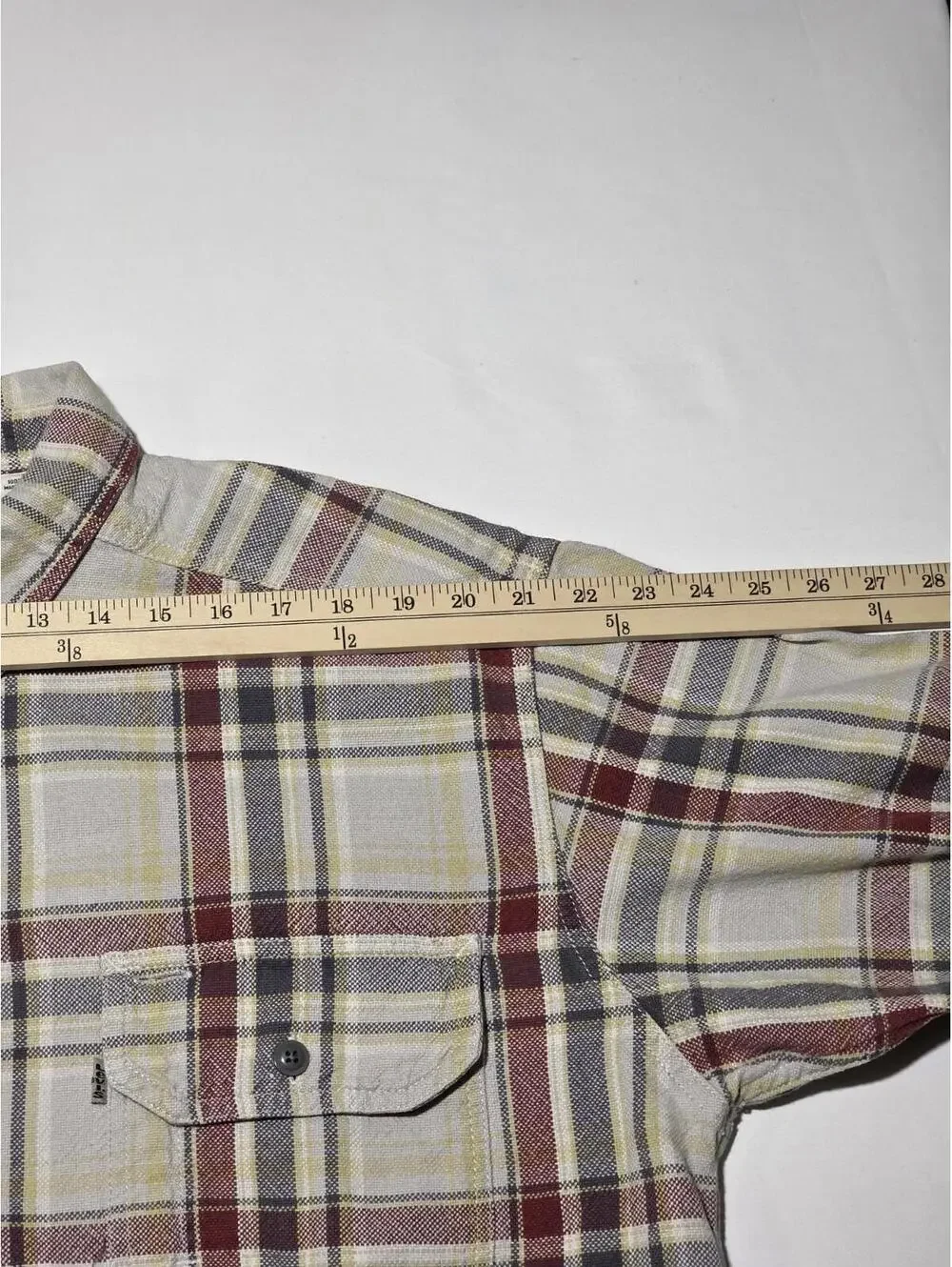 Vintage 90s Levi's Plaid Flannel Shirt XL Red Gray Yellow Heavy Duty Workwear